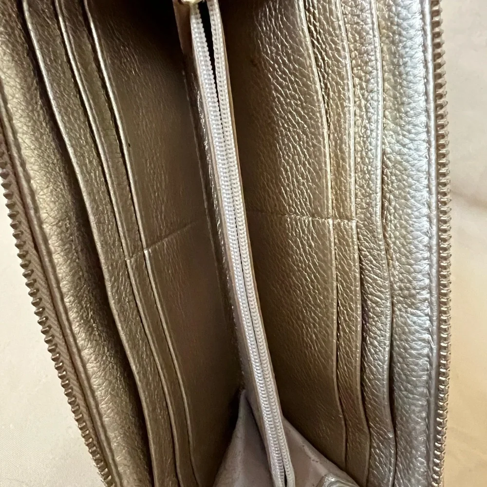 Michael Kors Brown and Cream MK Logo Continental Wallet